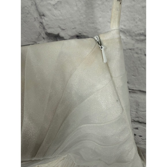 White Strapless Ruffle Mini Dress Tony Bowls Sz 8 Bridal Graduation  Fairycore - Picture 10 of 16